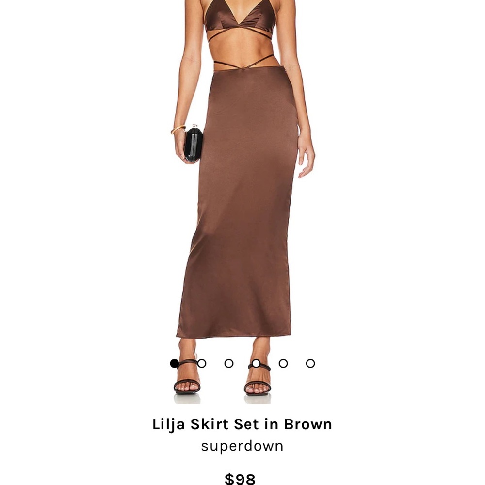 superdown Chocolate Brown Skirt Set - Picture 2 of 4